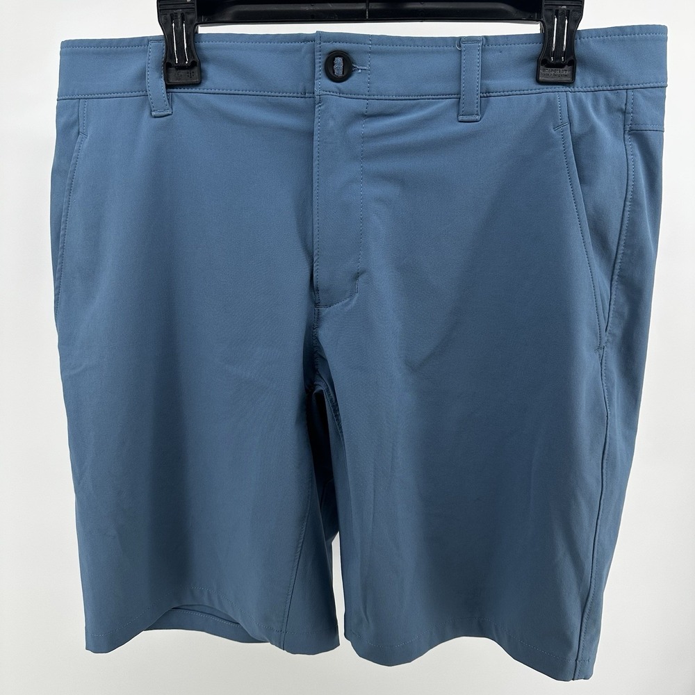 Under Armour Golf Shorts Mens Moisture Wick 36 Blue Smoke Heat Gear Fitted Coupe